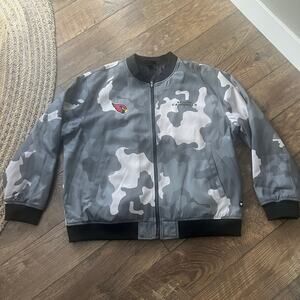 The Wild Collective NFL Arizona Cardinals Gray Camo Bomber Jacket Men's Sz 2XL